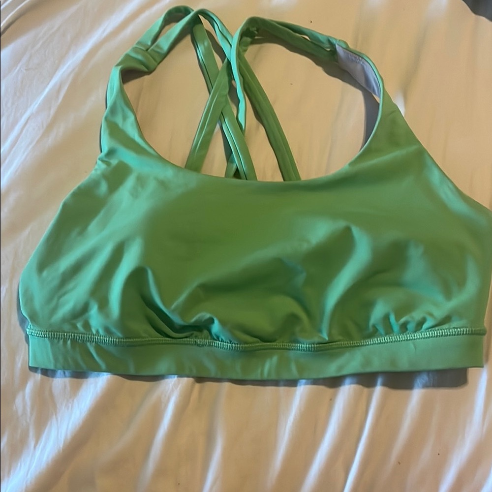 Green lululemon energy sports bra size 12